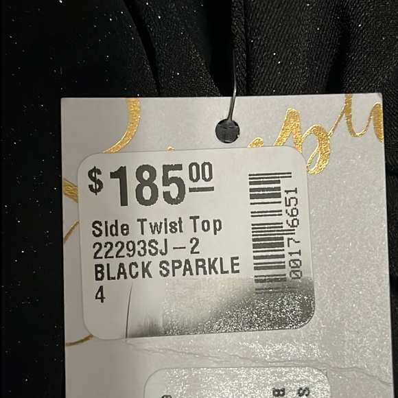 Sympli Side Twist Top 3/4 Sleeve Black Sparkle - Picture 14 of 14